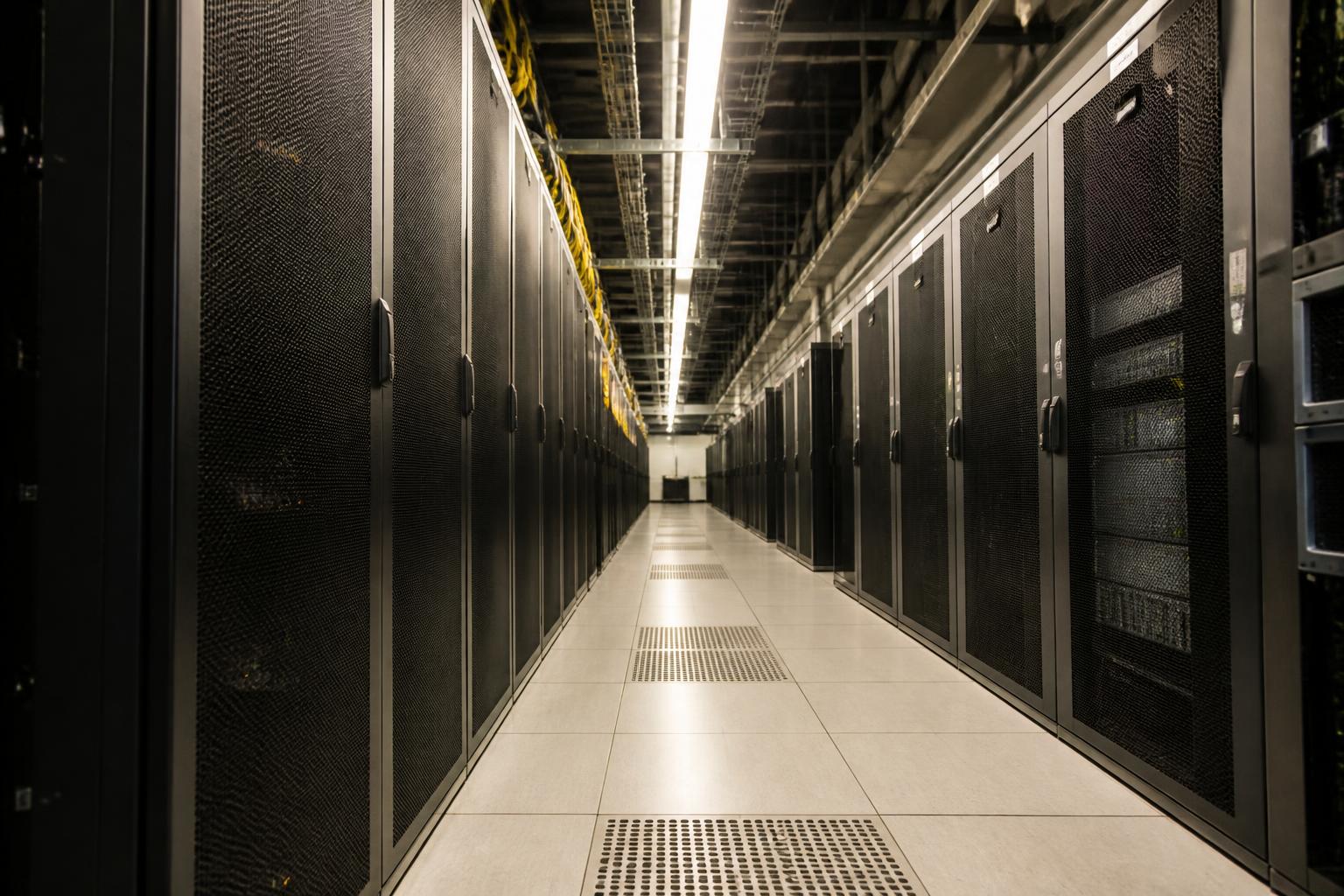 Security and infrastructure professional in a modern data center