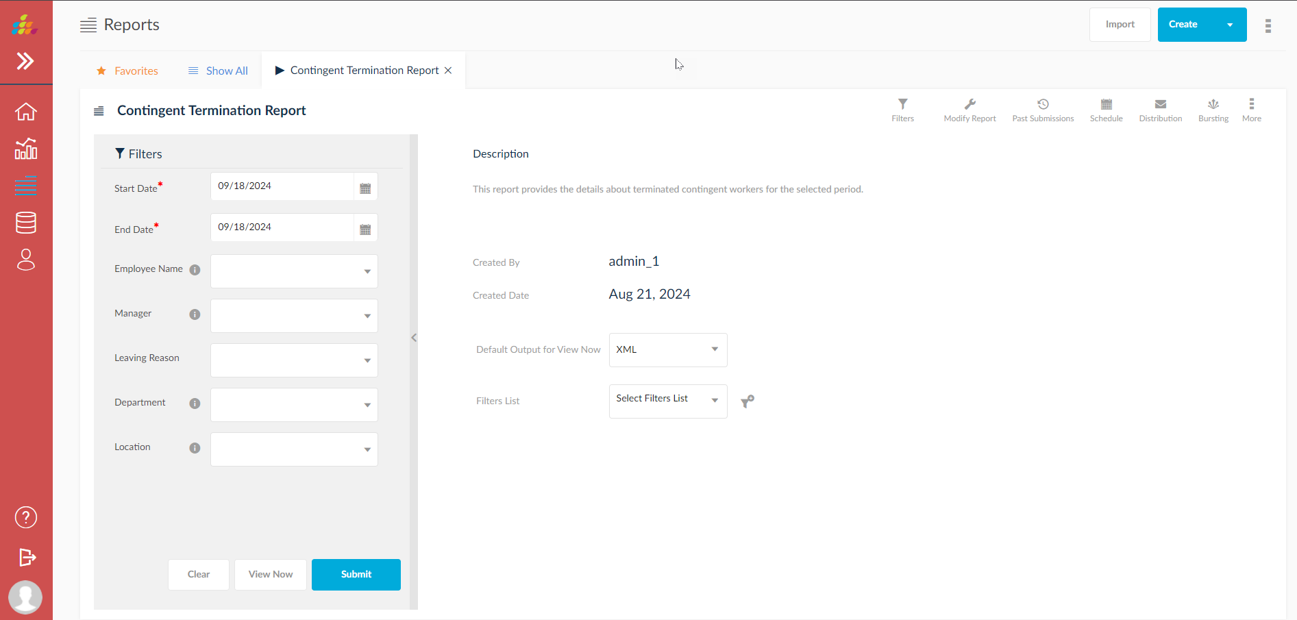 Contingent Termination Report