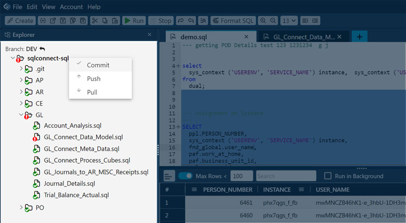 SQL with Git Integration